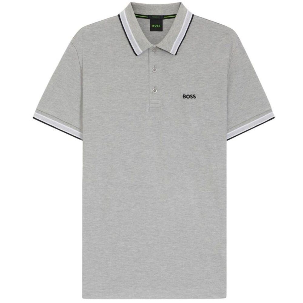 Boss Mens Paddy Euro Polo Shirt / Silver